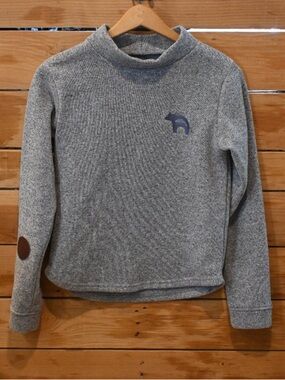 Salmon Sisters | Gray Mock Neck crop Sweater | Sz Small